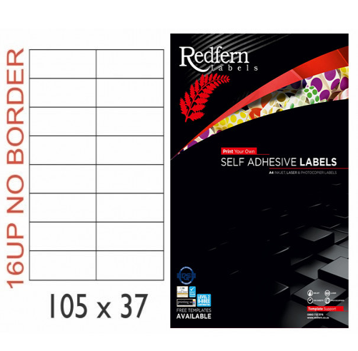 White Laser Label 37 x 105mm