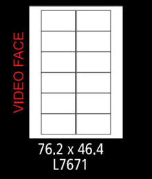 White VID Face Label 12UP