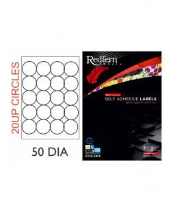 White Laser Label 50mm Diameter