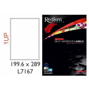 Redfern Self Adhesive Labels  100 Sheets