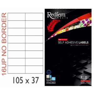 White Laser Label 37 x 105mm