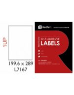 Redfern White Laser Label 1UP – 199.6 x 289mm