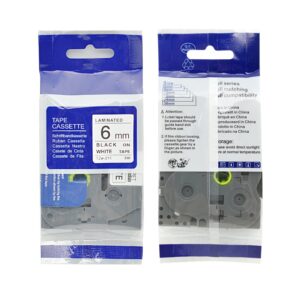 Brother Compatible TZe Labelling Tape – 6mm wide – 8m Long