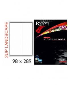 White Landscape Laser Label 2UP 98 x 289mm
